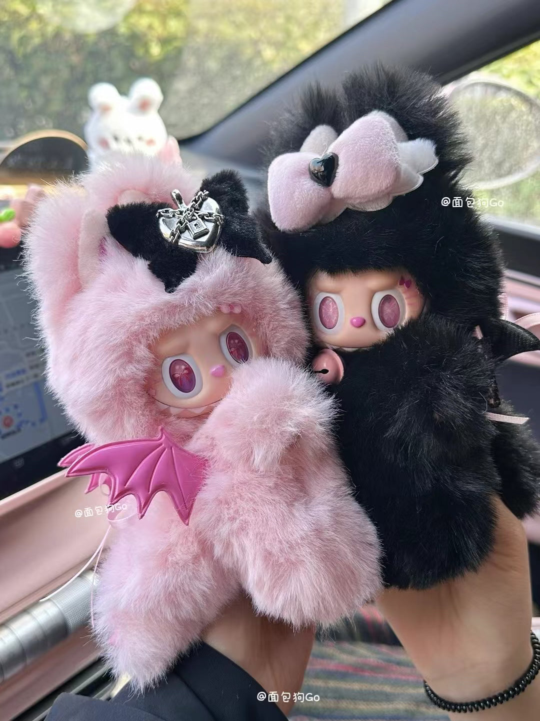 Custom Made Labubu - Black Pink Dragons