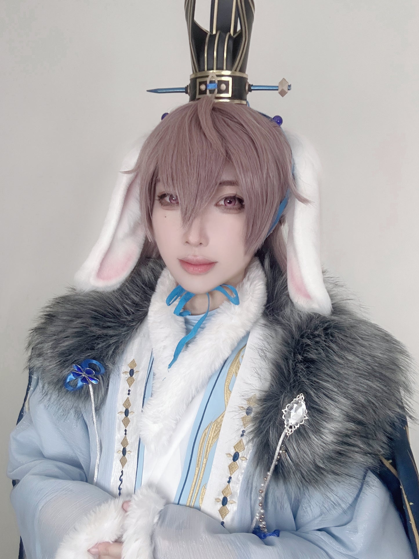 Dai Hao Yuan (Ashes Of The Kingdom) - Yuan Ji Lop Eared Rabbit Faux Fur Animal Ears Kemonomimi (WHITE)