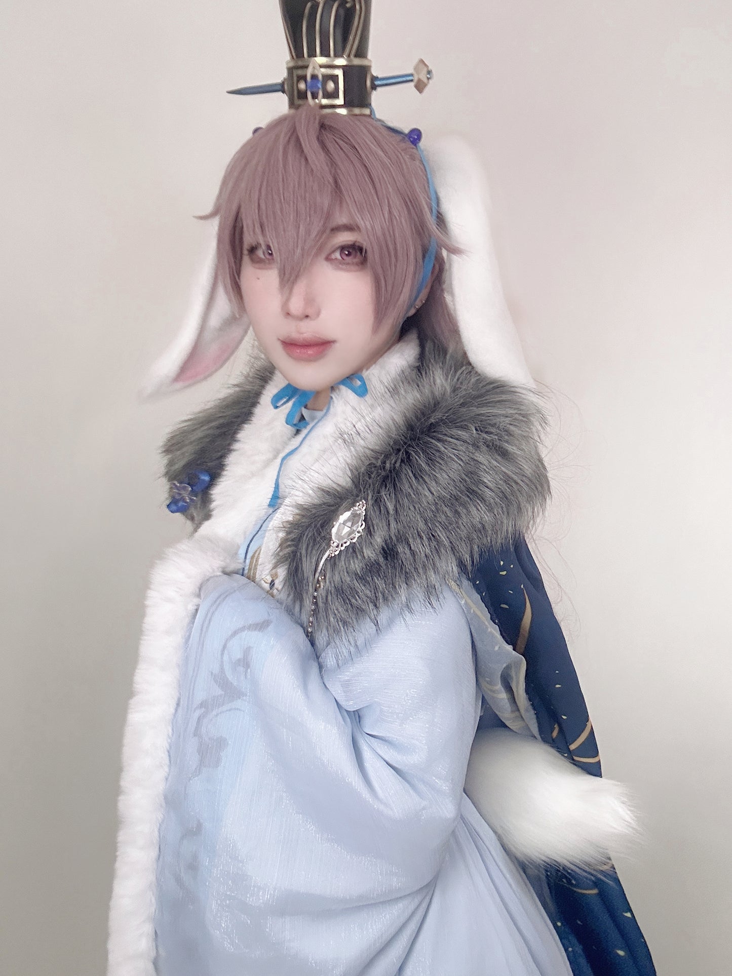 Dai Hao Yuan (Ashes Of The Kingdom) - Yuan Ji Lop Eared Rabbit Faux Fur Animal Ears Kemonomimi (WHITE)