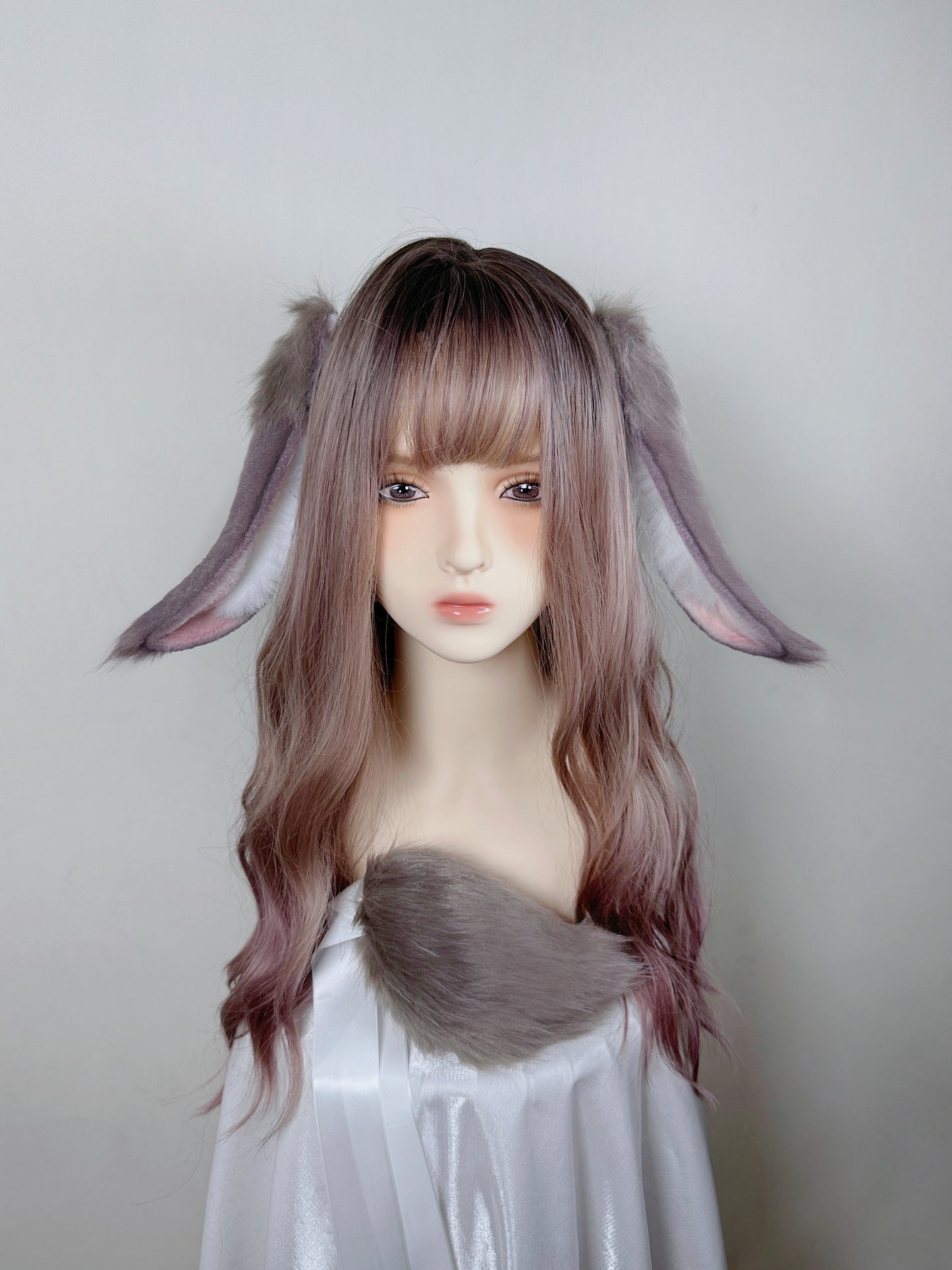 Dai Hao Yuan (Ashes Of The Kingdom) - Yuan Ji Lop Eared Rabbit Faux Fur Animal Ears Kemonomimi (DUSTY PINK)