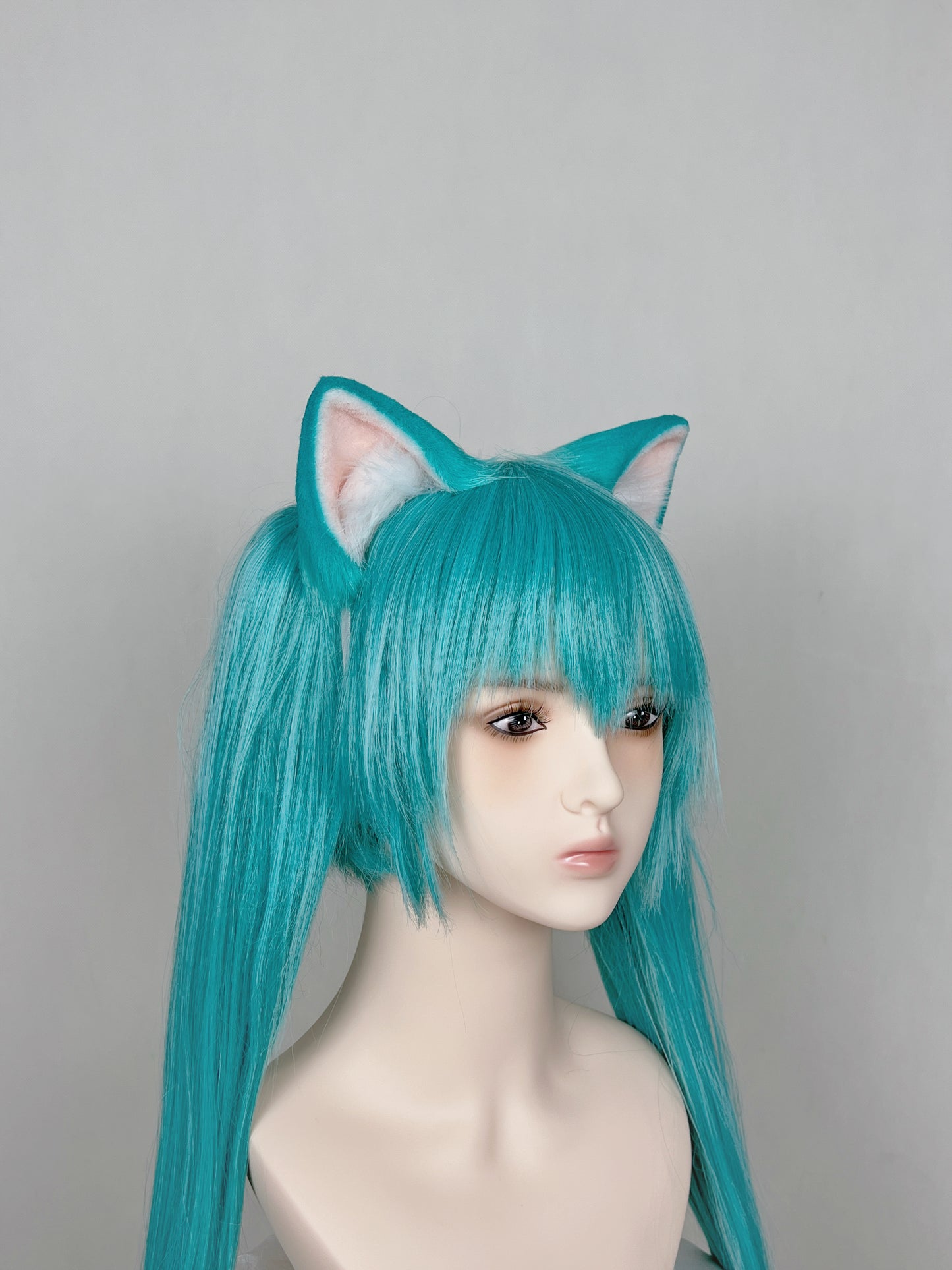 VOCALOID - Hatsune Miku Cat Girl Faux Fur Animal Ears Kemonomimi (Water Green Version)