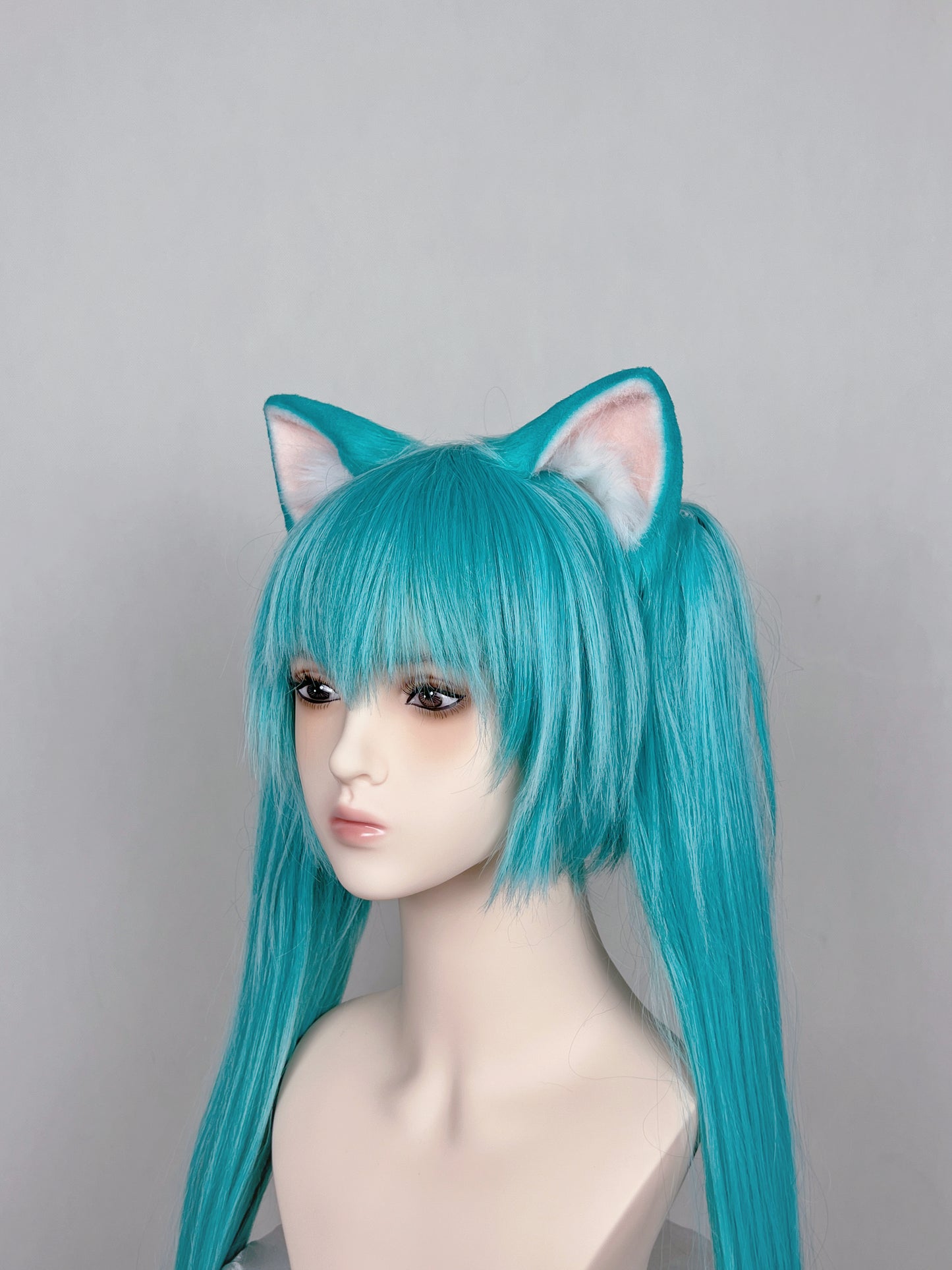 VOCALOID - Hatsune Miku Cat Girl Faux Fur Animal Ears Kemonomimi (Water Green Version)