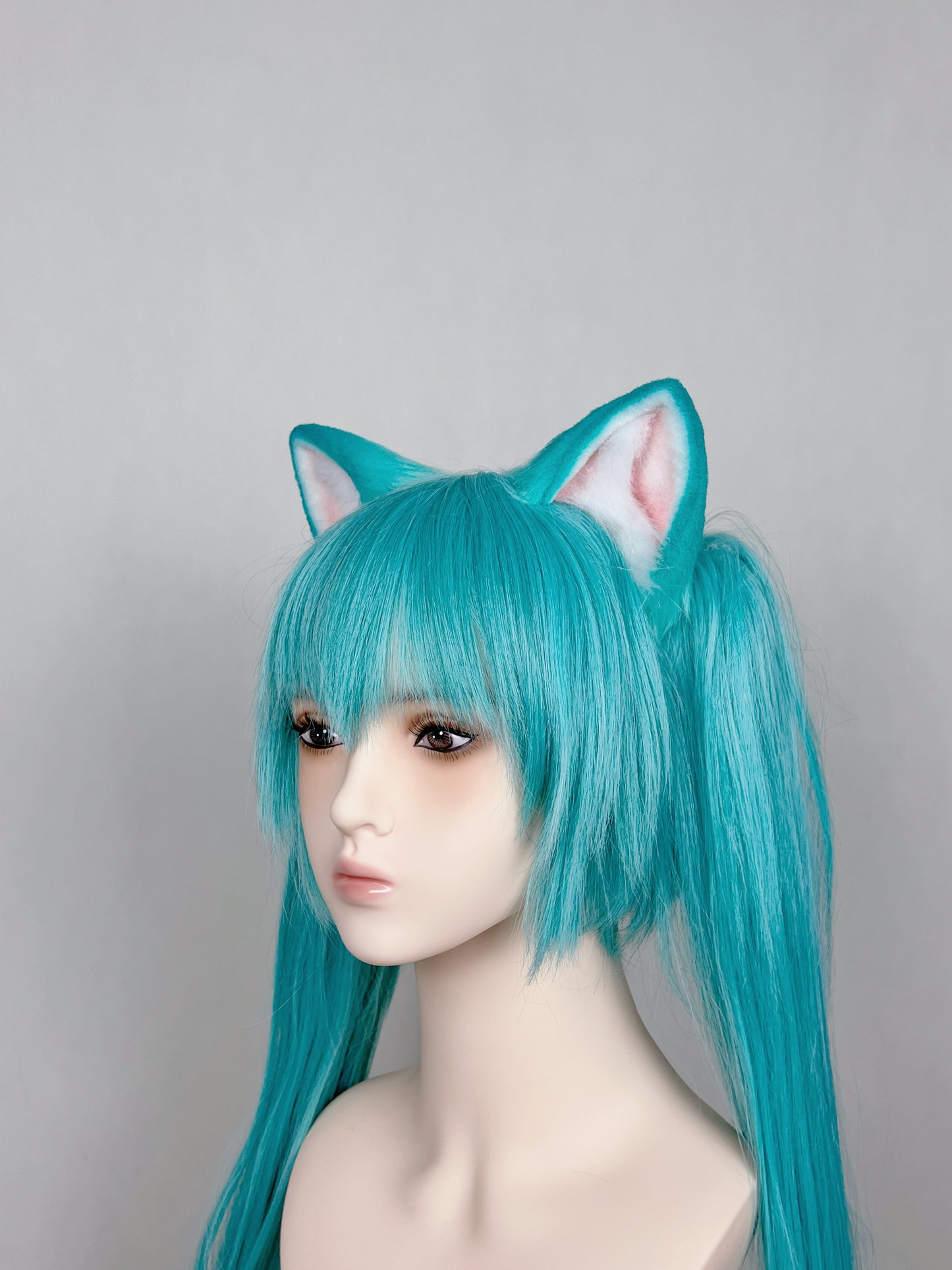 VOCALOID - Hatsune Miku Cat Girl Faux Fur Animal Ears Kemonomimi (Water Green Version)