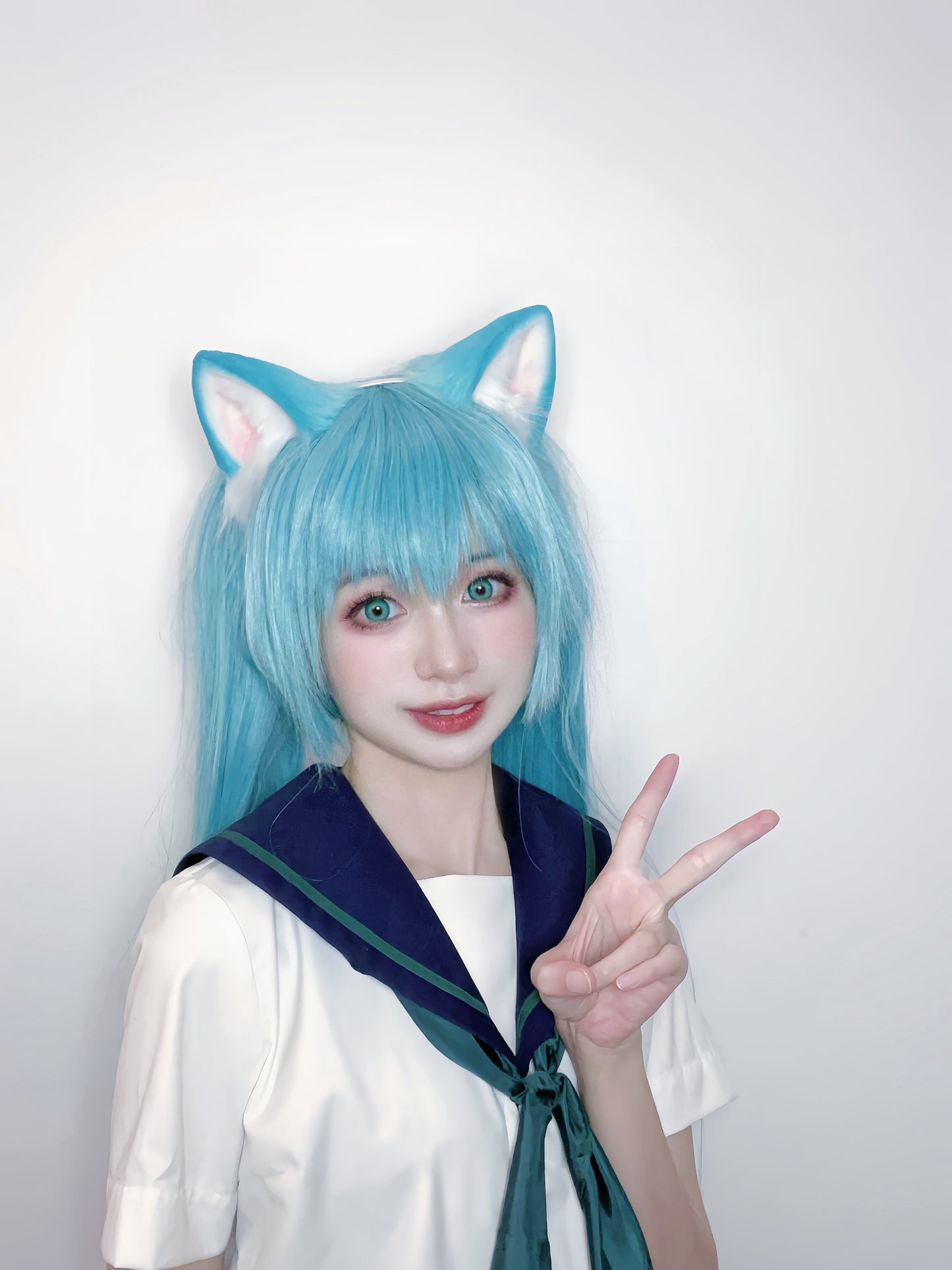 VOCALOID - Hatsune Miku Cat Girl Faux Fur Animal Ears Kemonomimi (Light Green Version)
