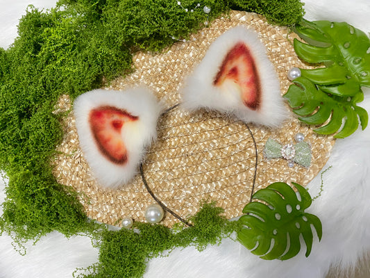 Ichigo the Strawberry Cat Faux Fur Animal Ears Kemonomimi